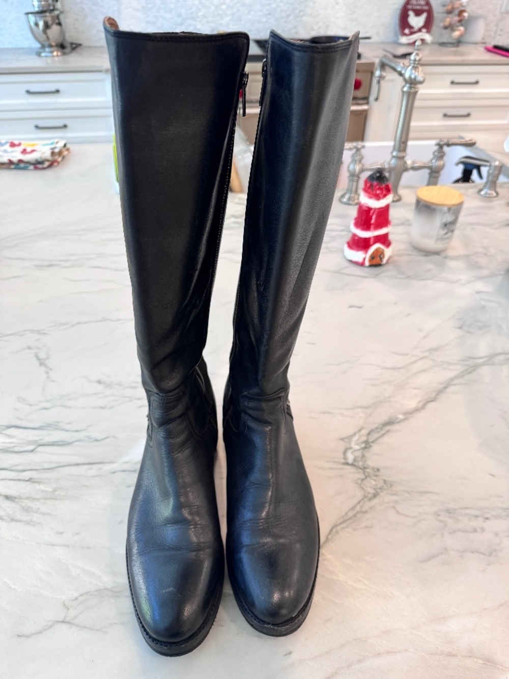 Frye Black Leather Riding Boots Women's Size 10